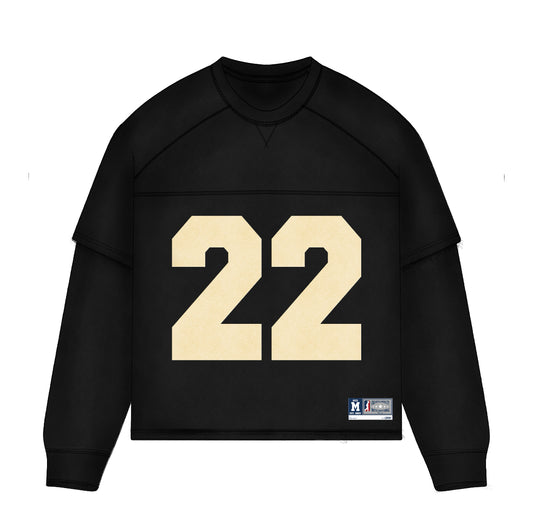 Varsity Layered Long sleeve - Black